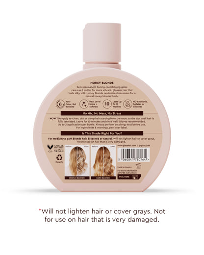 Professional hair gloss treatment bottle by Glaze