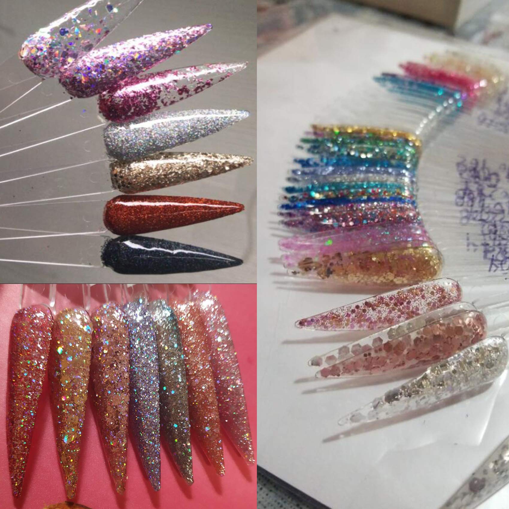 Organizer set of 150 pieces clear stiletto nail swatch sticks