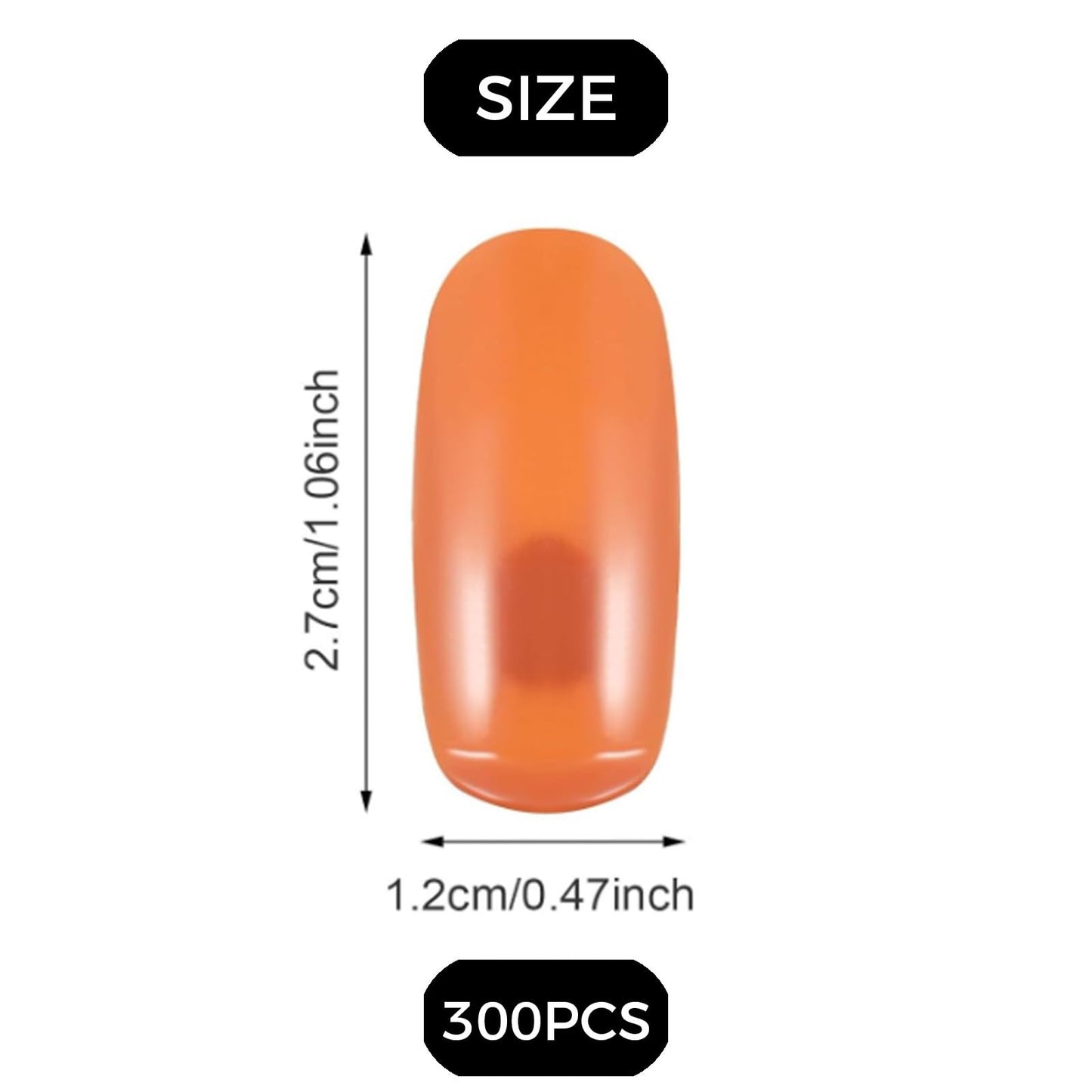Bulk 300 piece set of medium length nail art training tips