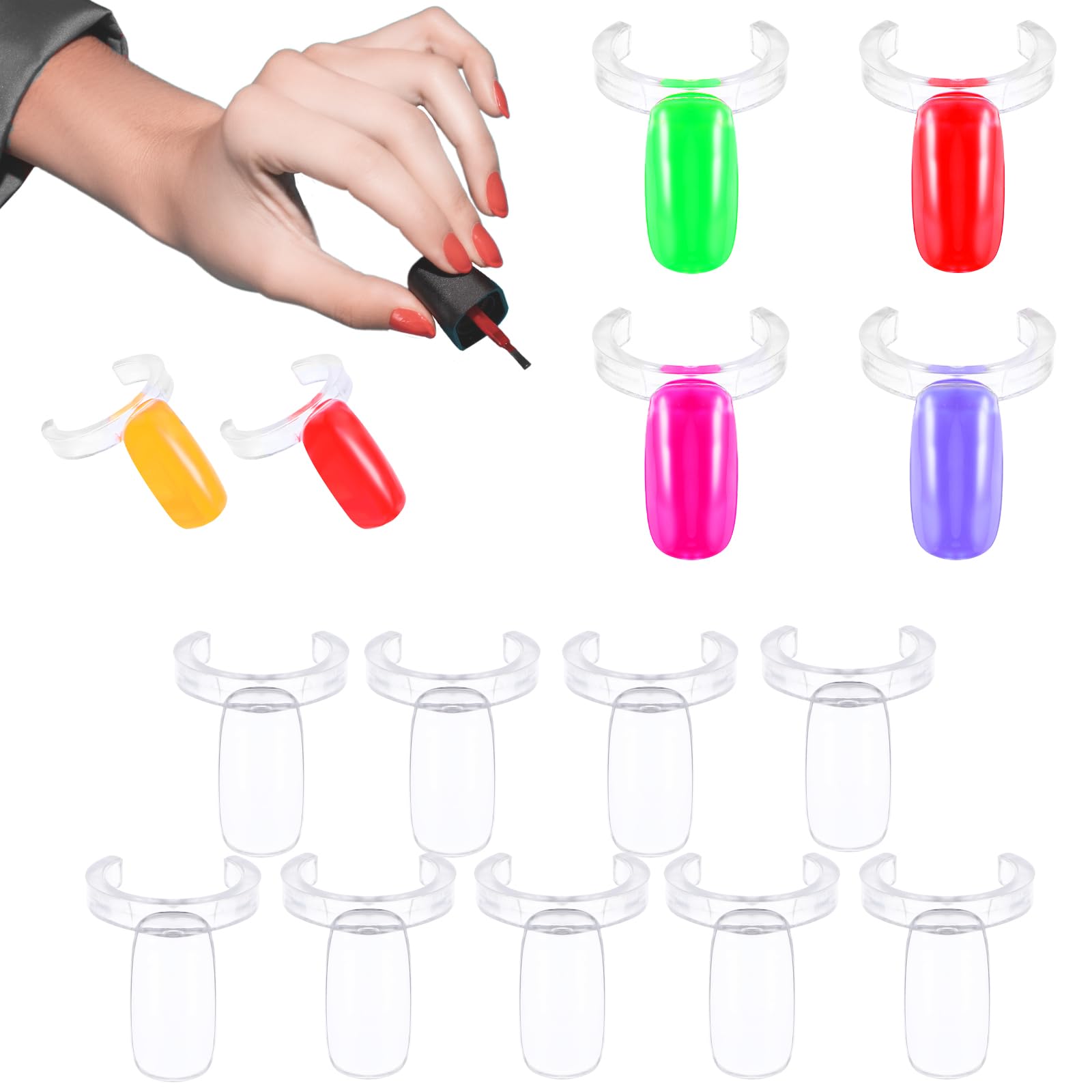 Honbay nail polish swatches organized on rings