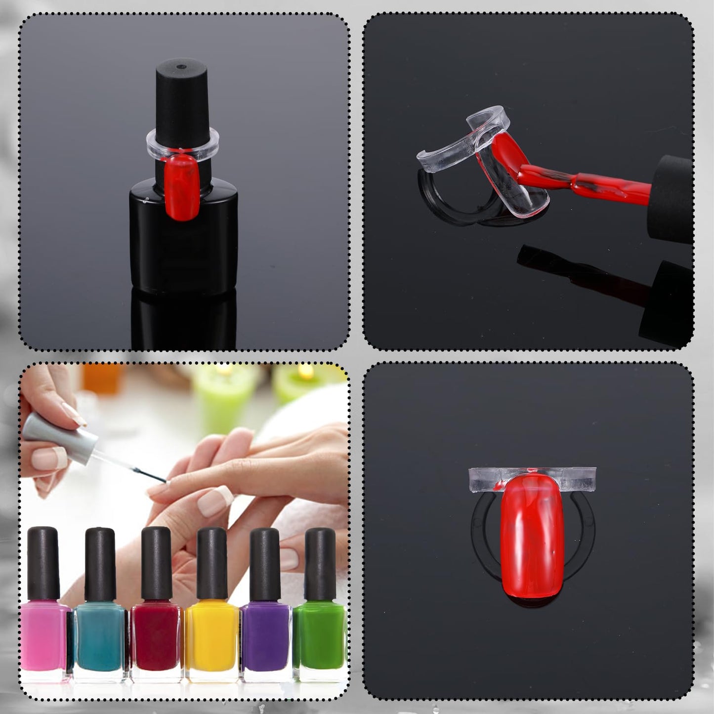 Reusable nail polish sample rings for DIY manicure