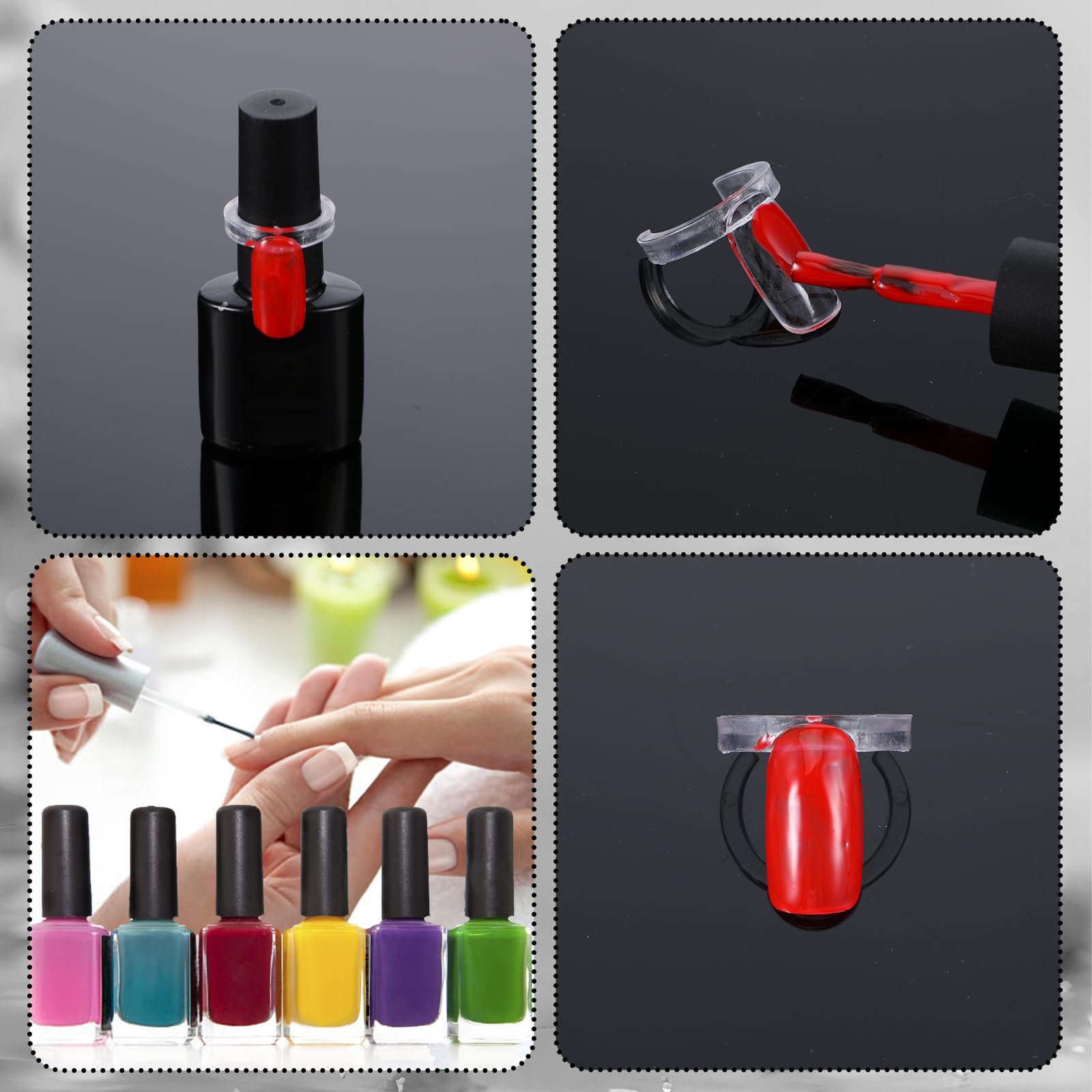 Reusable nail polish sample rings for DIY manicure