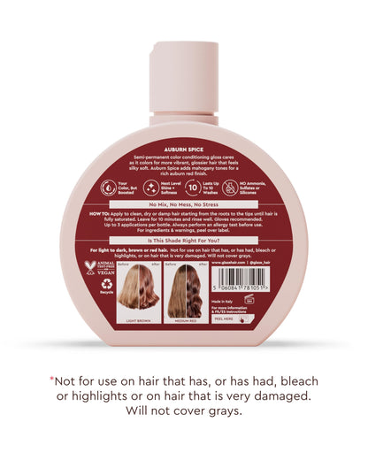 Instructions graphic for Glaze conditioning hair gloss application
