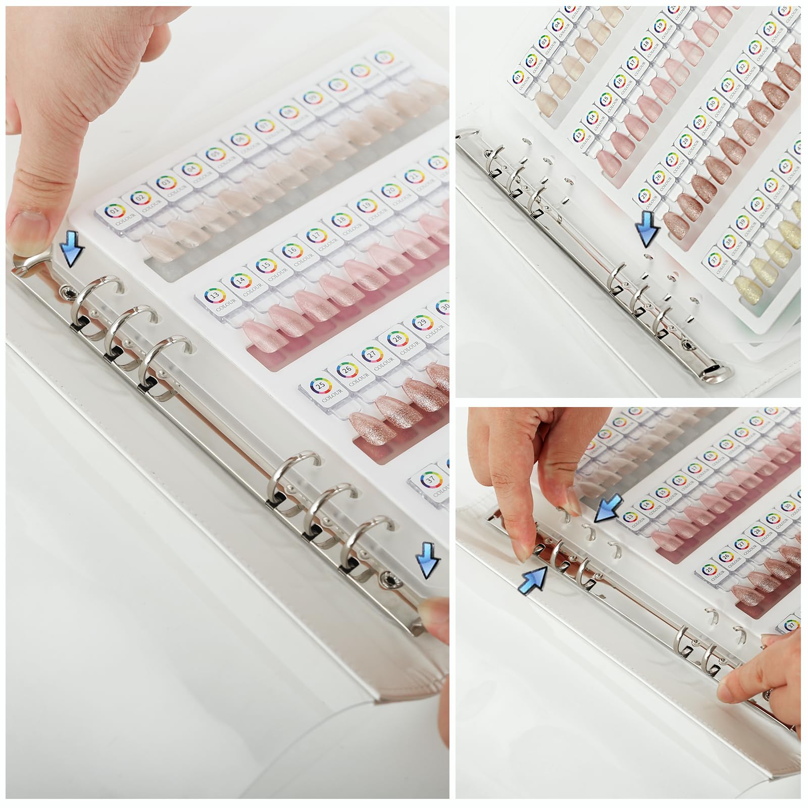 Professional nail technician using C12rtive magnetic swatch book
