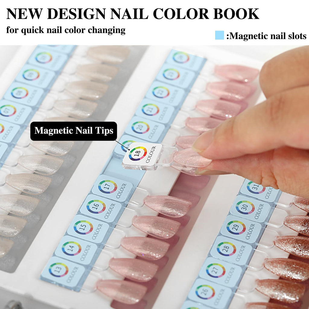 C12rtive nail color book showing organized gel polish swatches