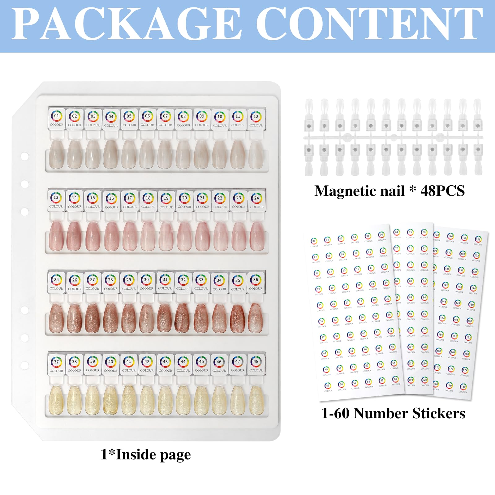 Side profile of C12rtive nail display book storage organizer