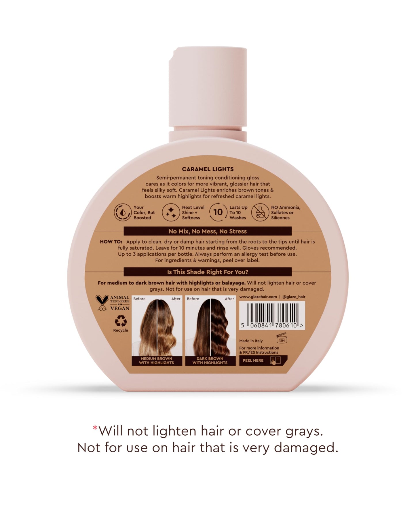 Glaze Caramel Lights gloss texture and application