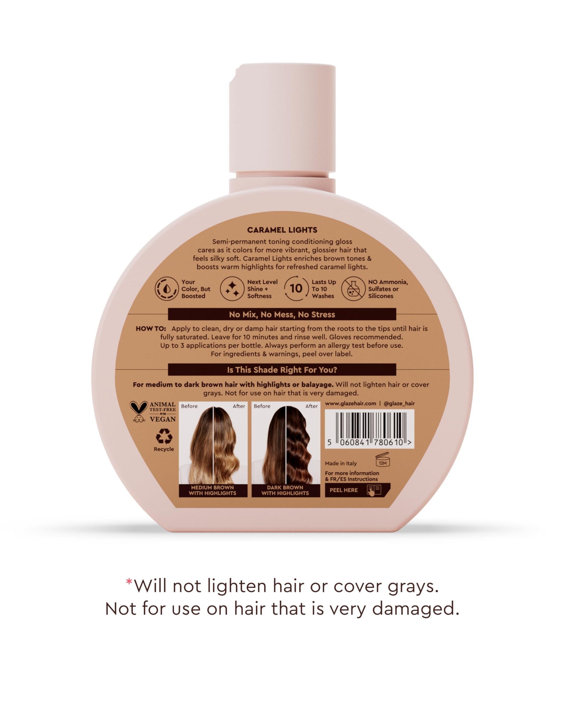 Glaze Caramel Lights gloss texture and application