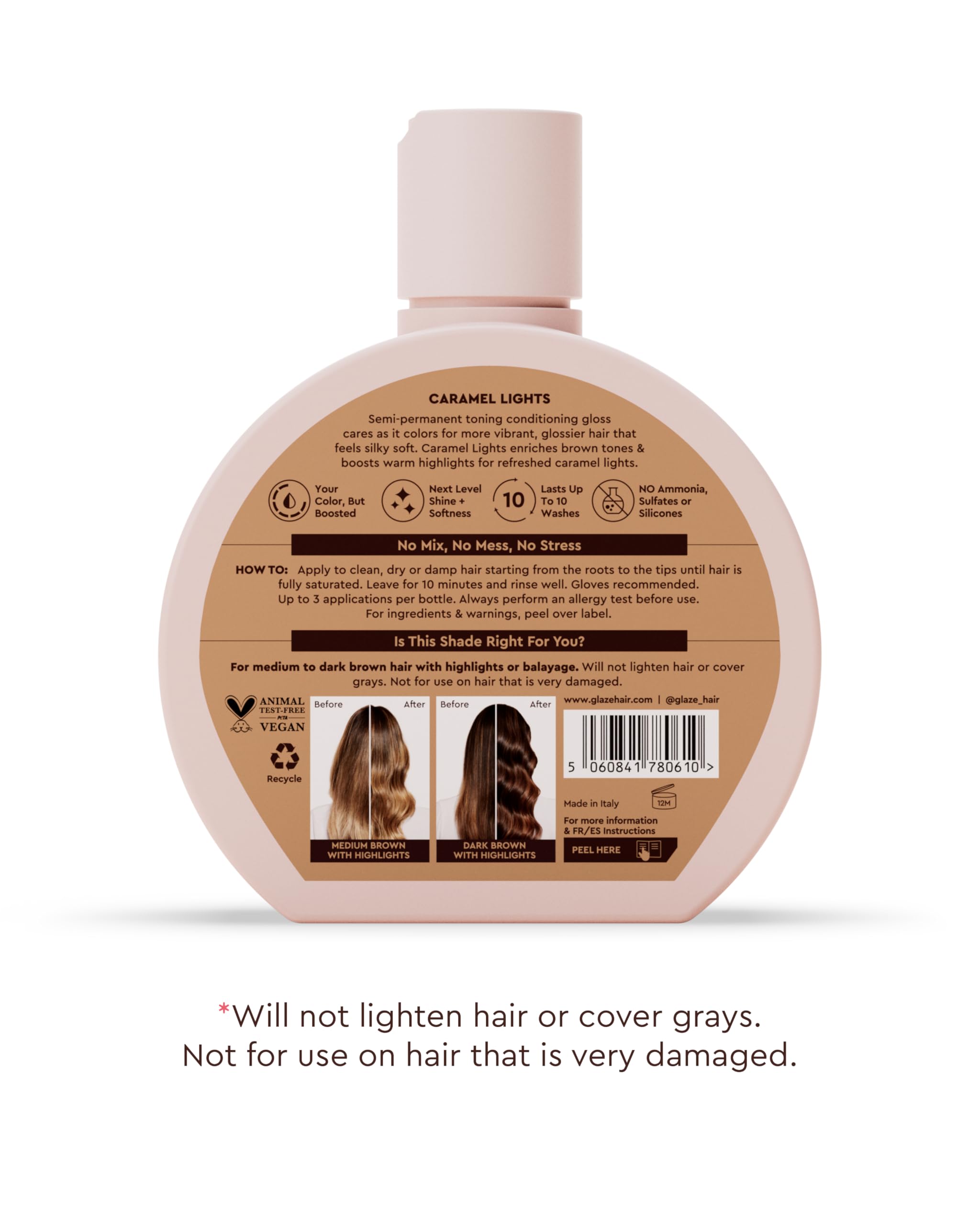 Glaze Caramel Lights gloss texture and application