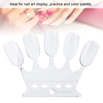 Close up of clear plastic nail tips for color testing