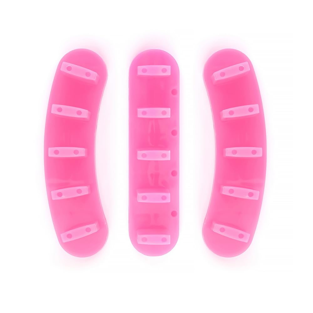 Set of 3 pink nail practice stands with 10 tips