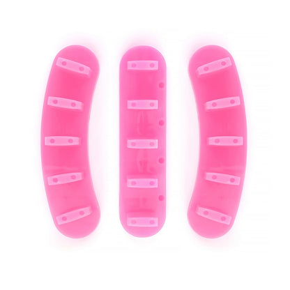 Set of 3 pink nail practice stands with 10 tips