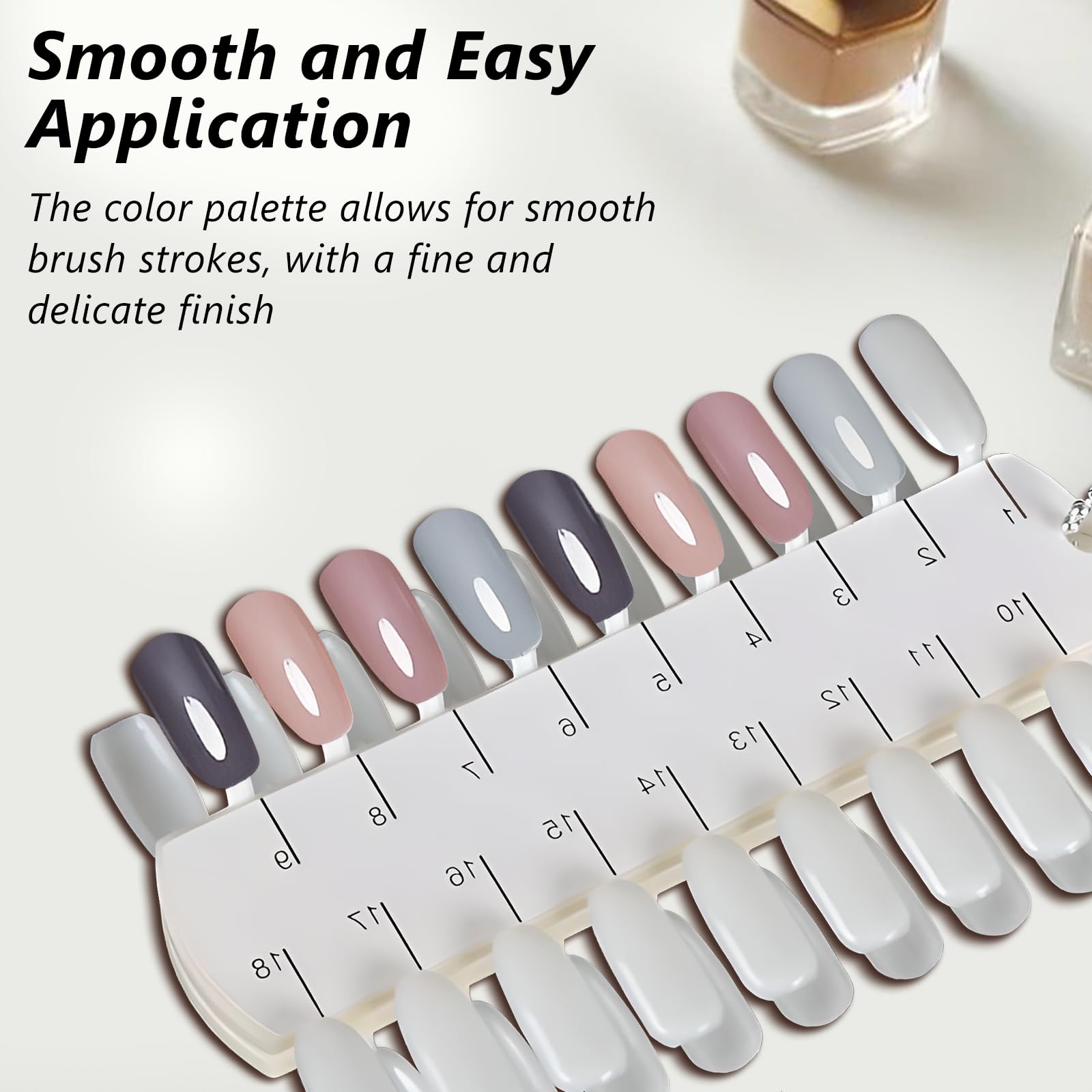 White nail swatch sticks for gel and polish color display