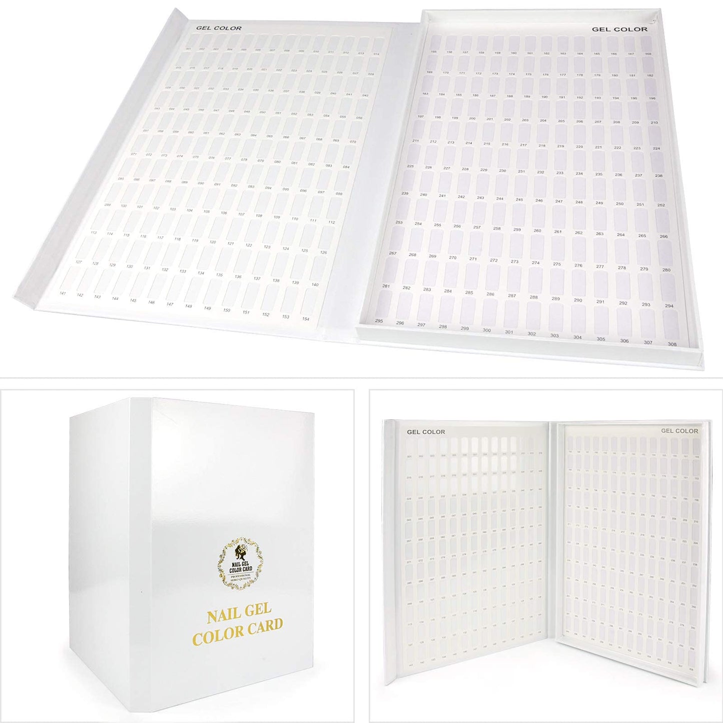 Professional nail technician using Eyxformula swatch book for color selection