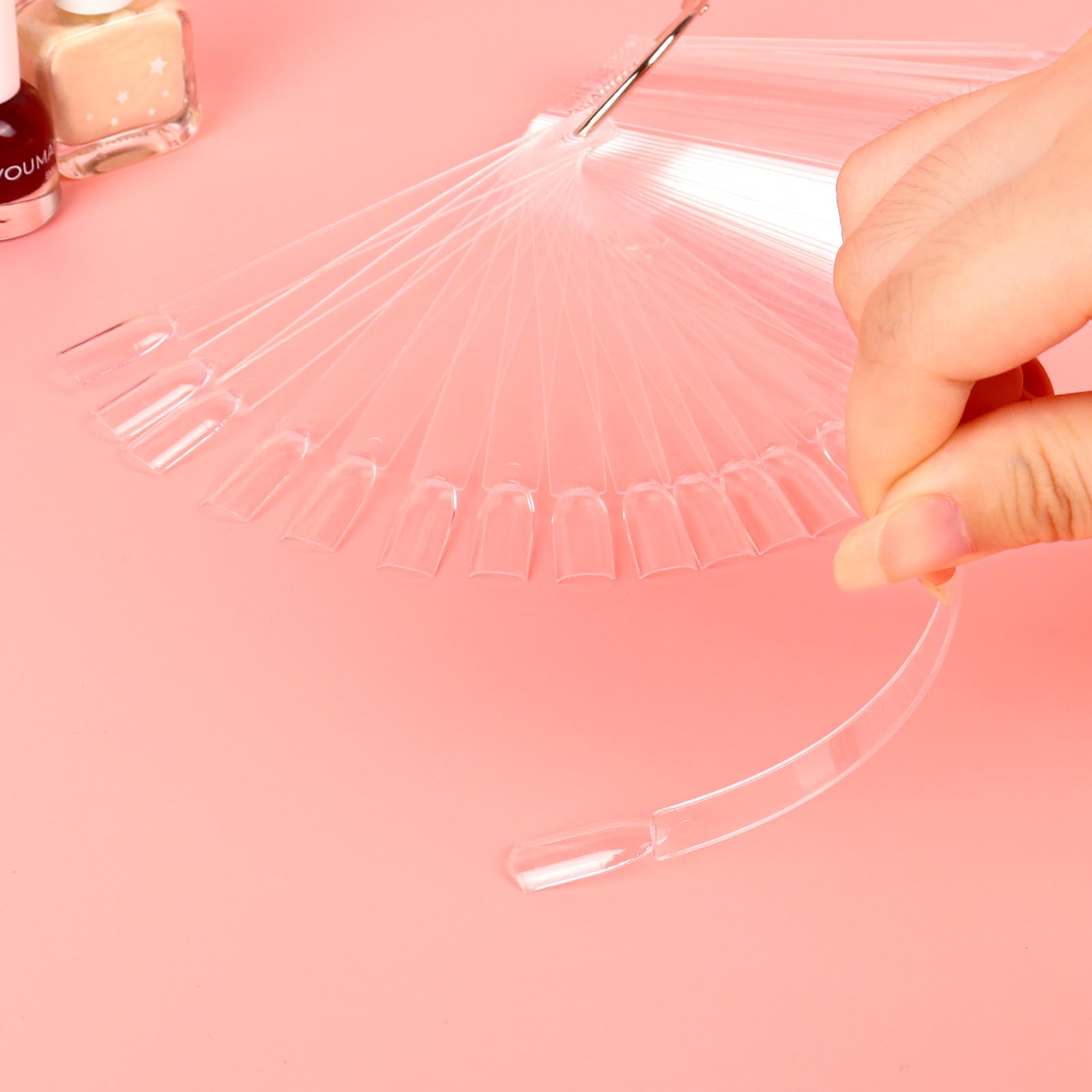 Hedume nail swatch sticks attached to metal ring