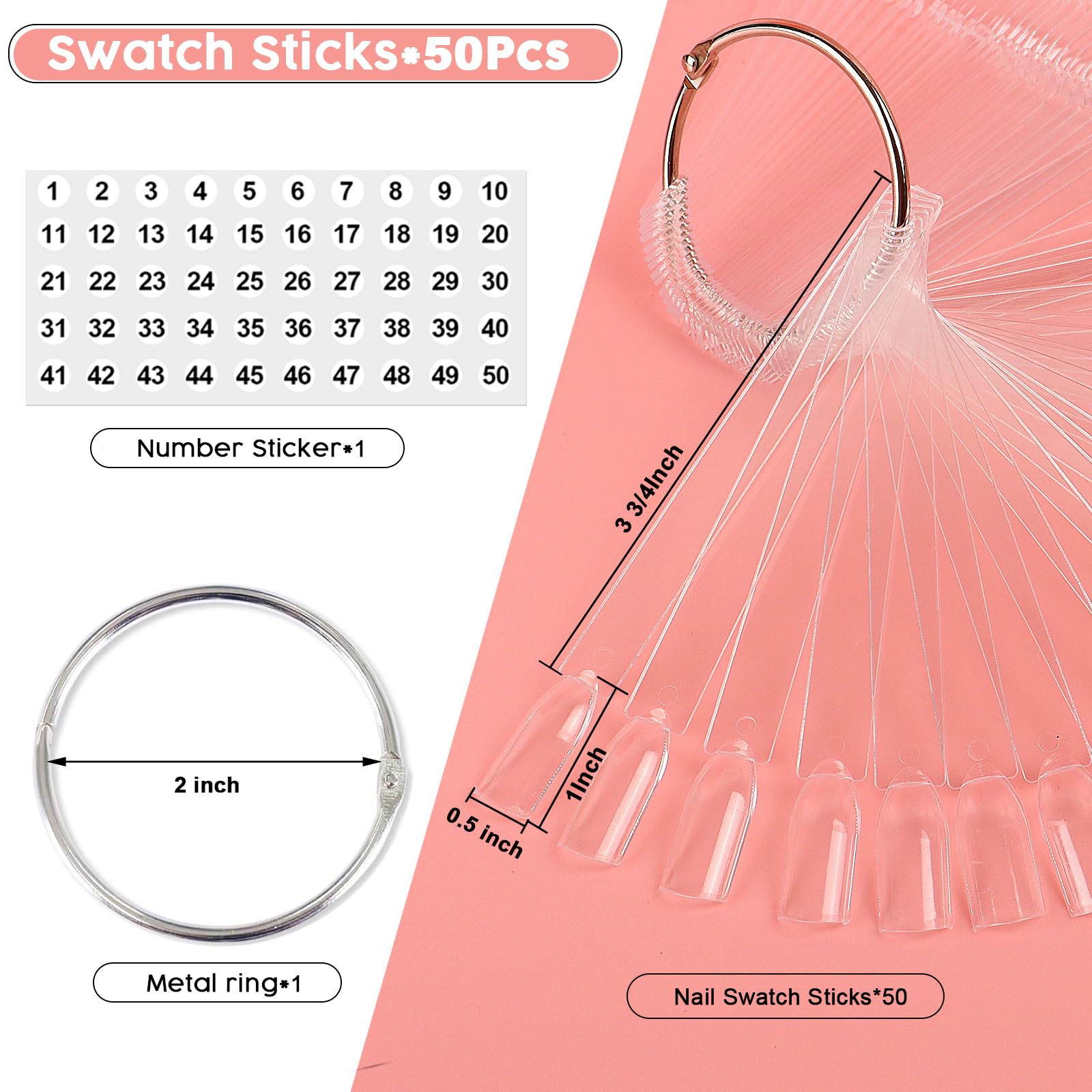 Number stickers included with Hedume nail swatch kit