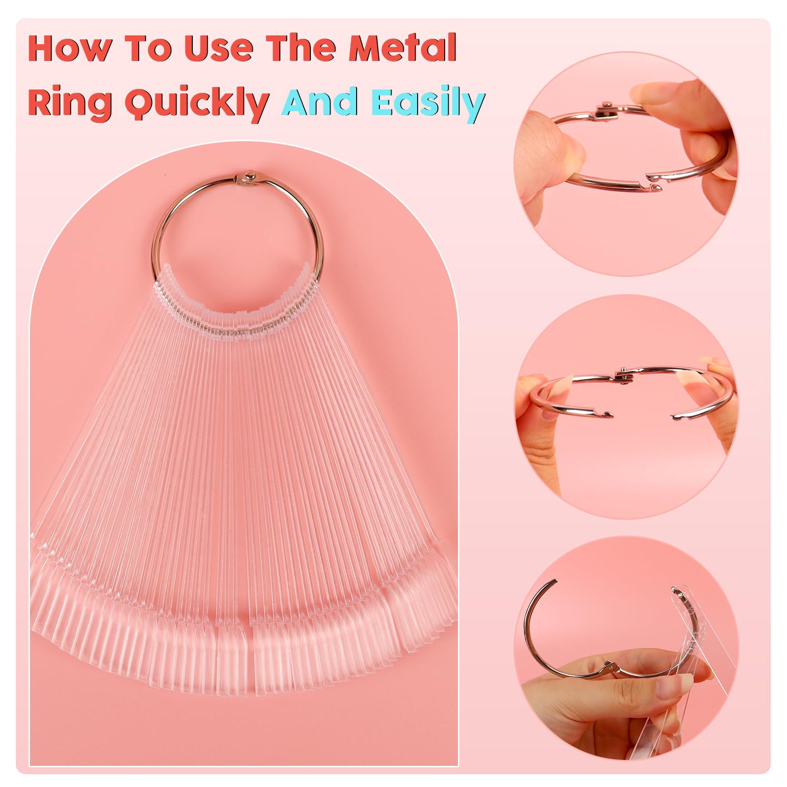 Professional nail technician using clear swatch sticks for color display