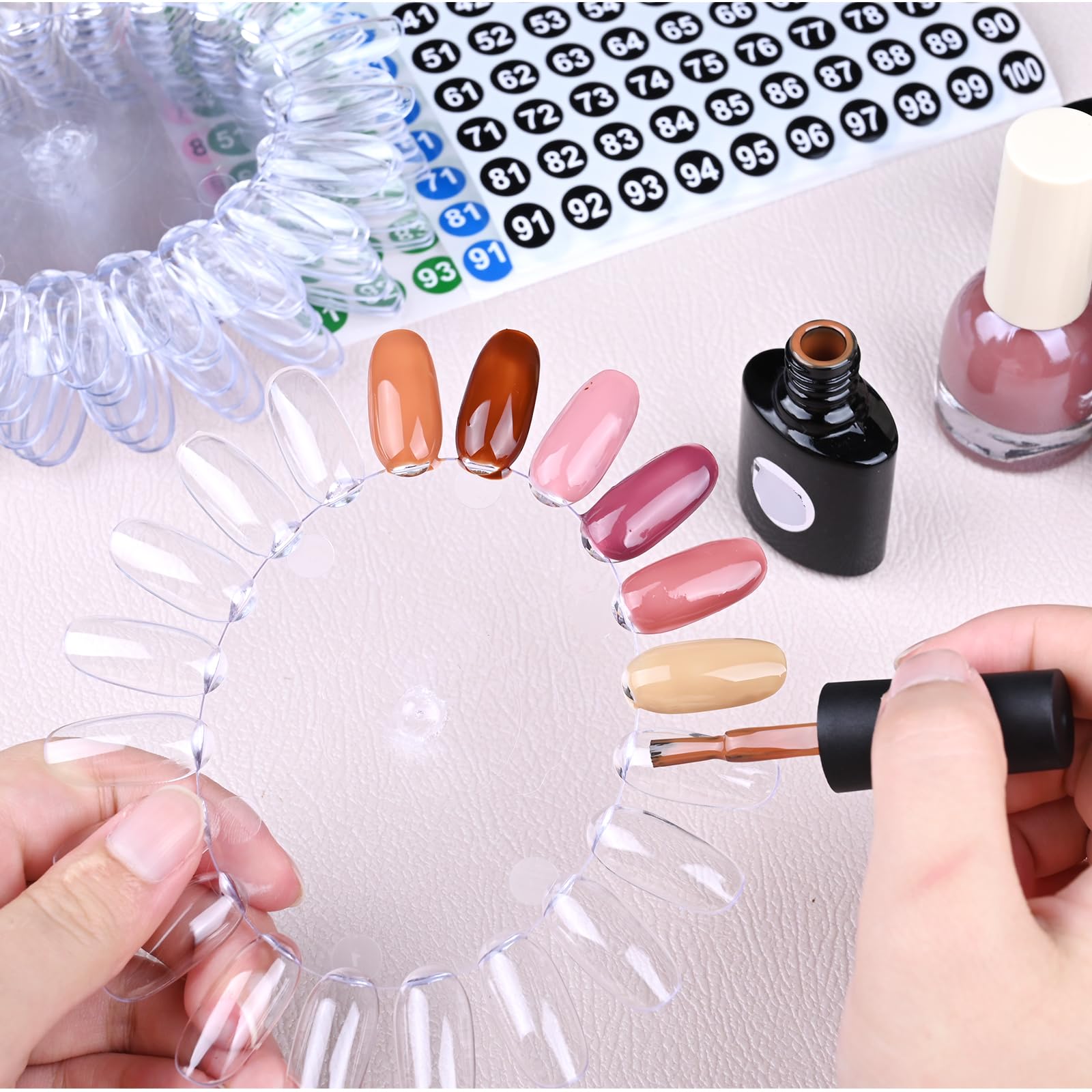 Worutuk nail art swatch wheels with number stickers