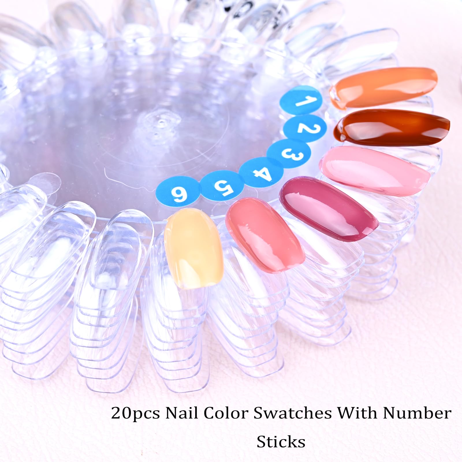Full set of Worutuk plastic nail color sample wheels