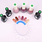 Transparent nail polish swatch wheels for color show