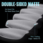 Tomicca coffin shaped press on nails showing matte finish