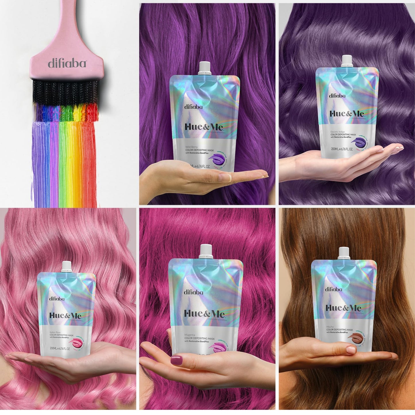 Difiaba Hue and Me Italian Rose temporary hair dye consistency cream