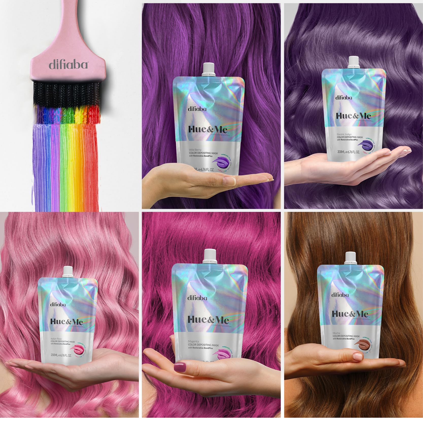 Difiaba Hue and Me Italian Rose temporary hair dye consistency cream
