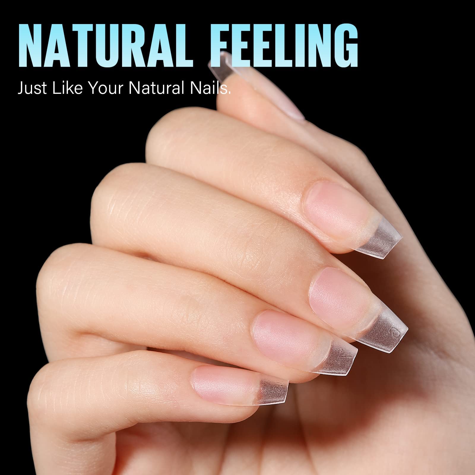 Top view of Tomicca professional full cover acrylic nail extensions