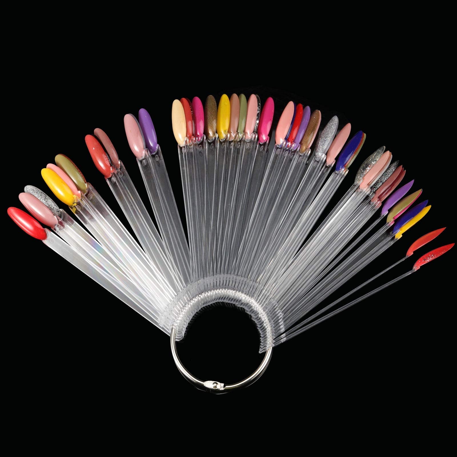 Transparent acrylic nail sample sticks for color cataloging