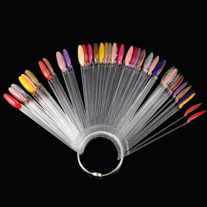 Transparent acrylic nail sample sticks for color cataloging