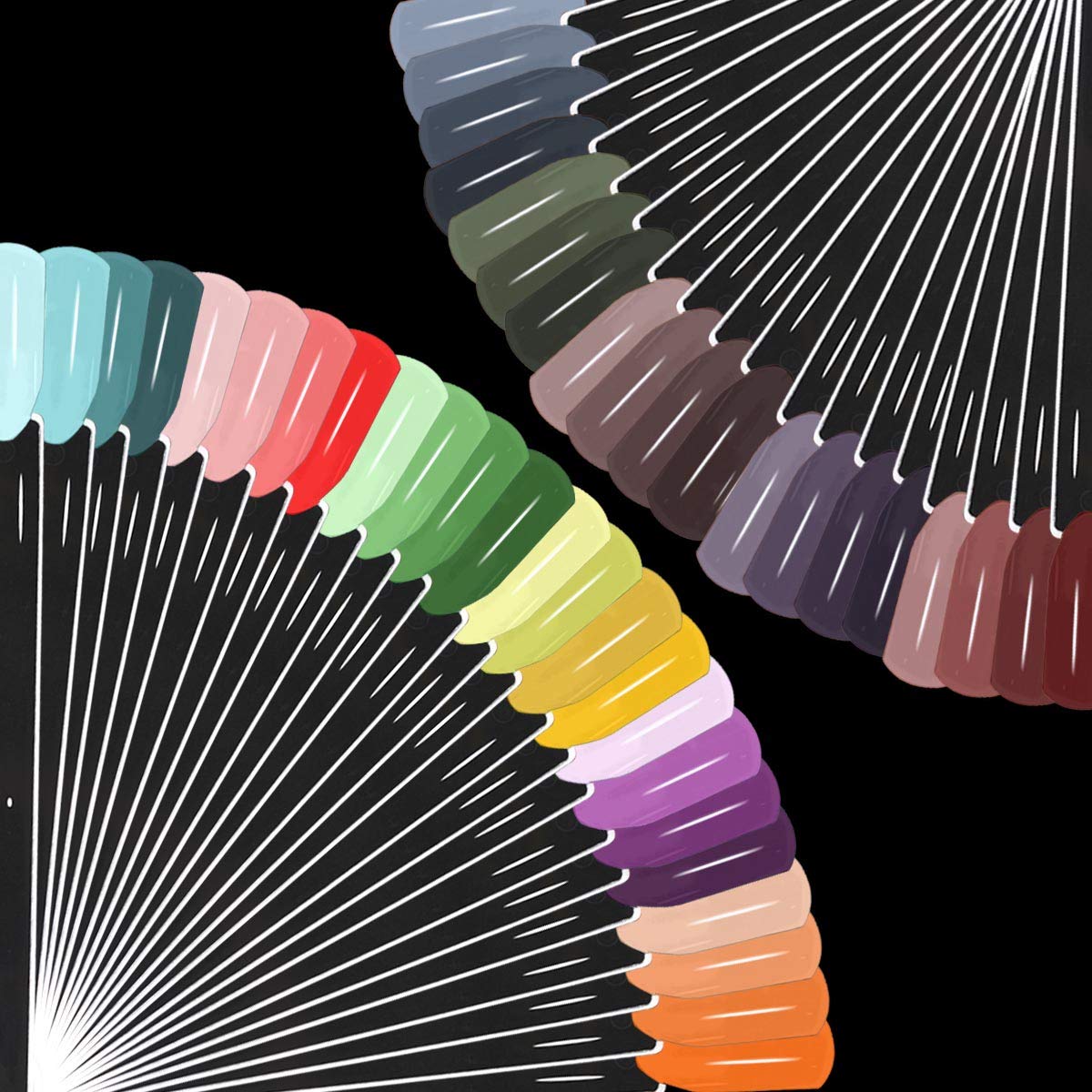 Close up of 100 tips clear nail polish swatch sticks for salons