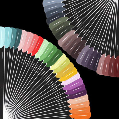 Close up of 100 tips clear nail polish swatch sticks for salons