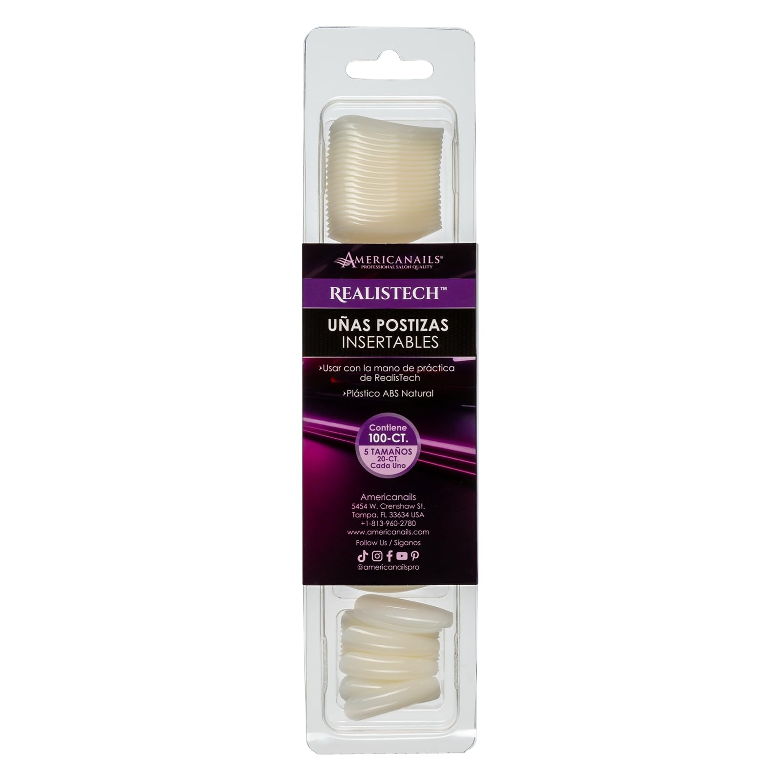 Pack of Americanails RealisTech practice fingernails