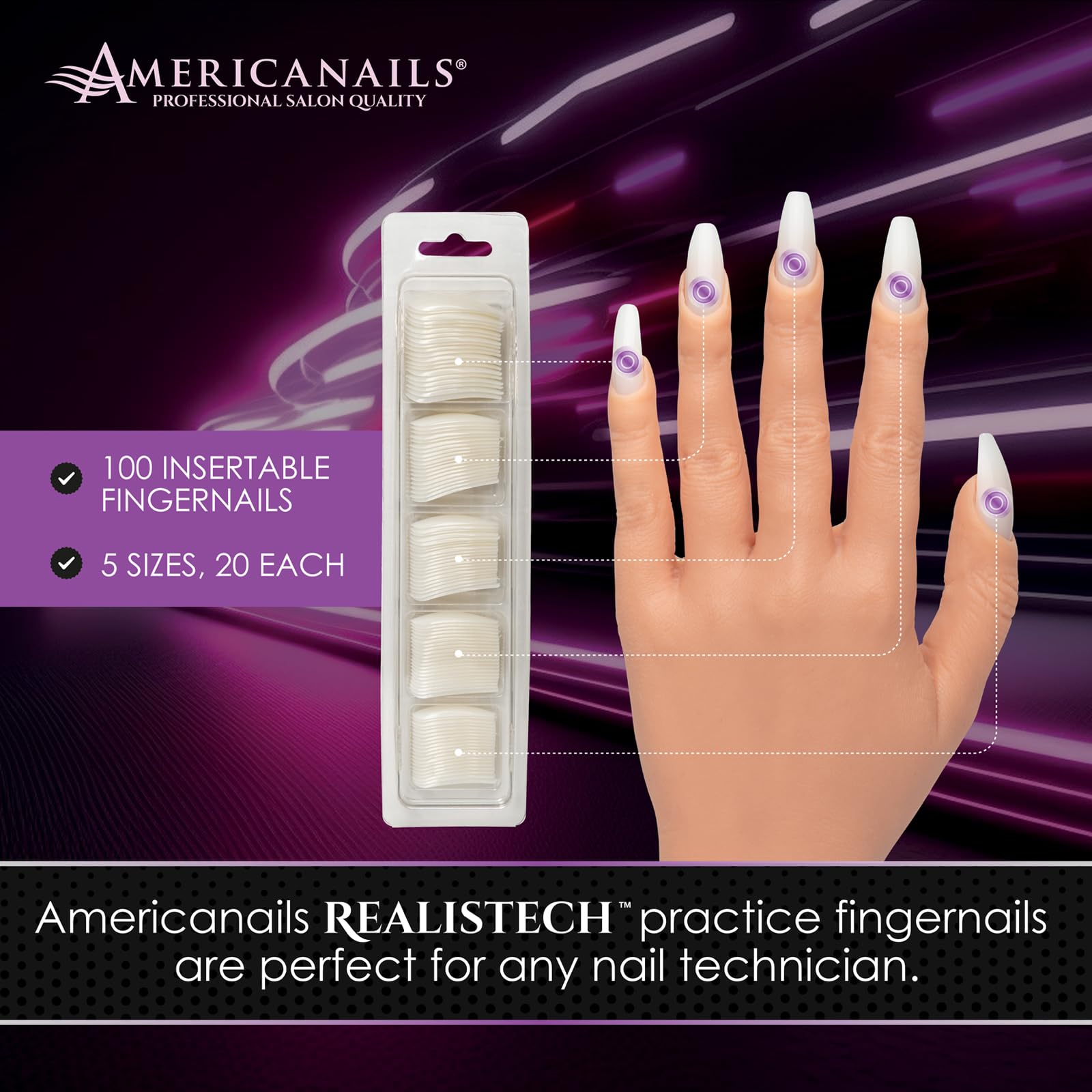 Americanails RealisTech insertable fingernails for silicone hands