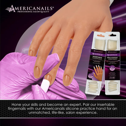 Close up of Americanails professional practice nail tips