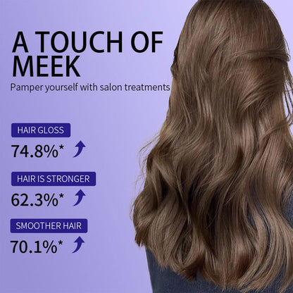 Sulfate free purple keratin treatment jar highlighting color lock benefits for damaged hair