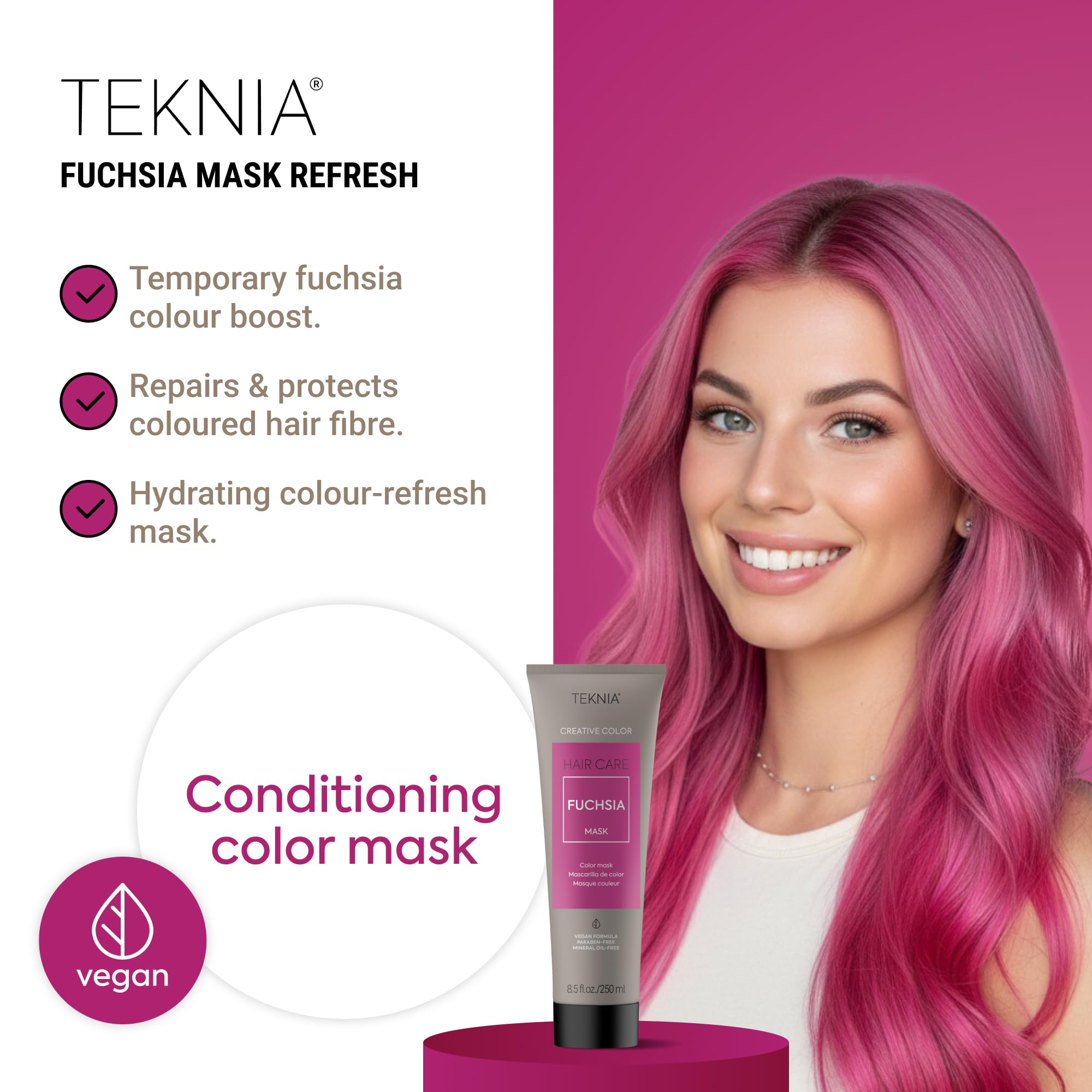 Lakme Teknia color depositing conditioner for lightened hair showing texture