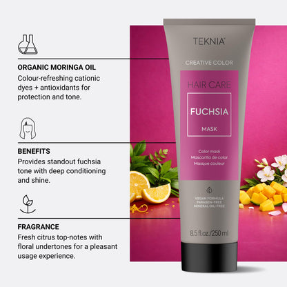 Deep conditioning temporary pink hair color mask applied to blonde strands