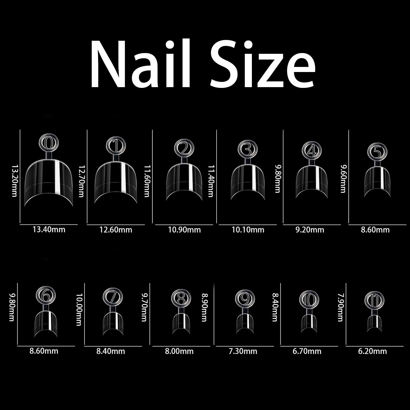 Professional nail tech set with 480 clear false nails
