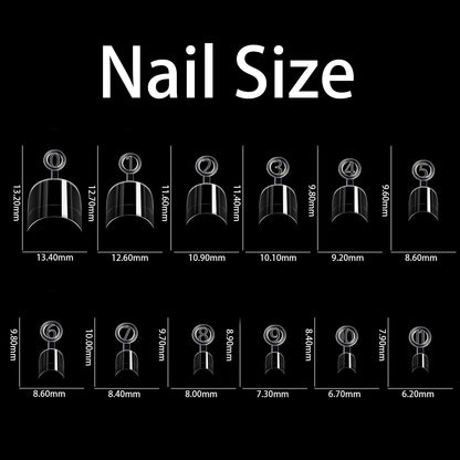 Professional nail tech set with 480 clear false nails