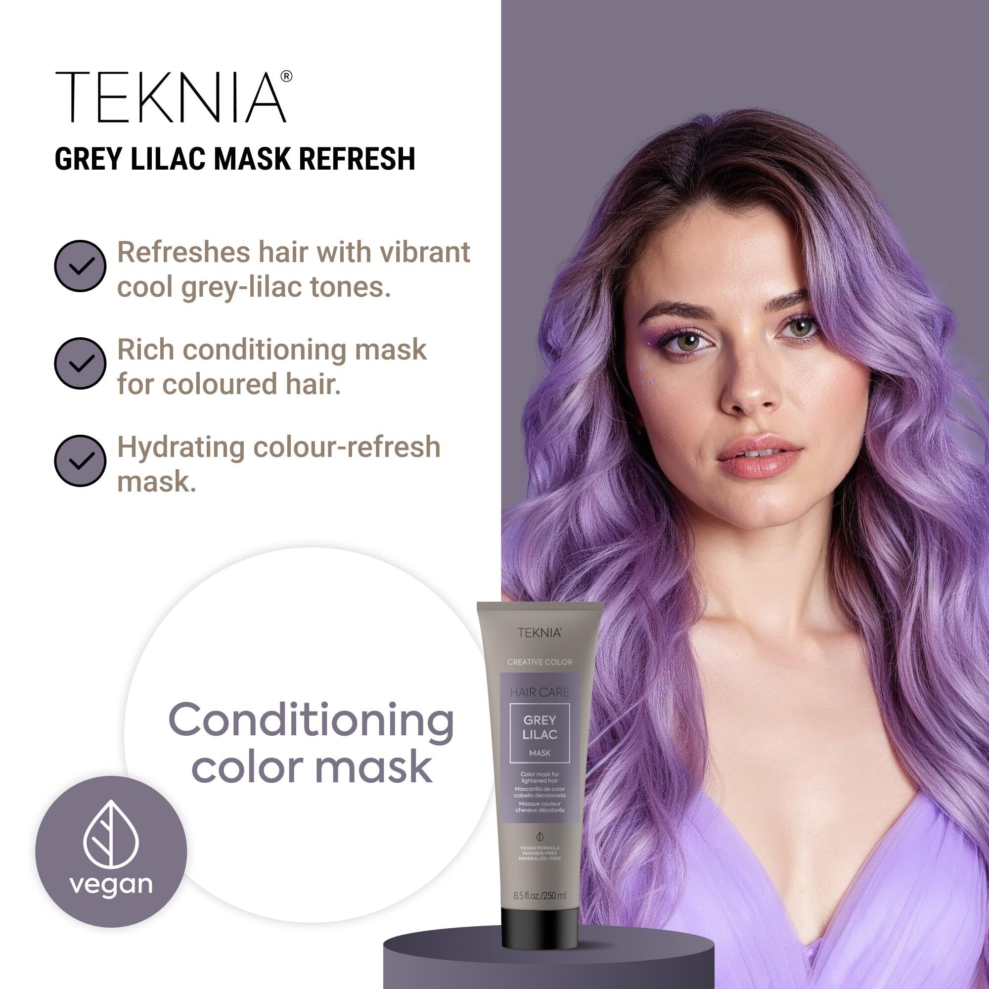 LakmÃ© Teknia color refreshing mask packaging showing product size and vegan formula details