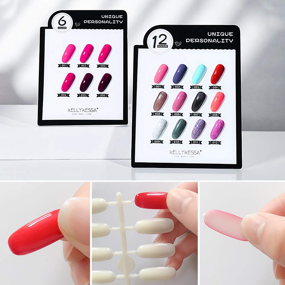 Close-up view of 600 pieces nail tips for color organizing
