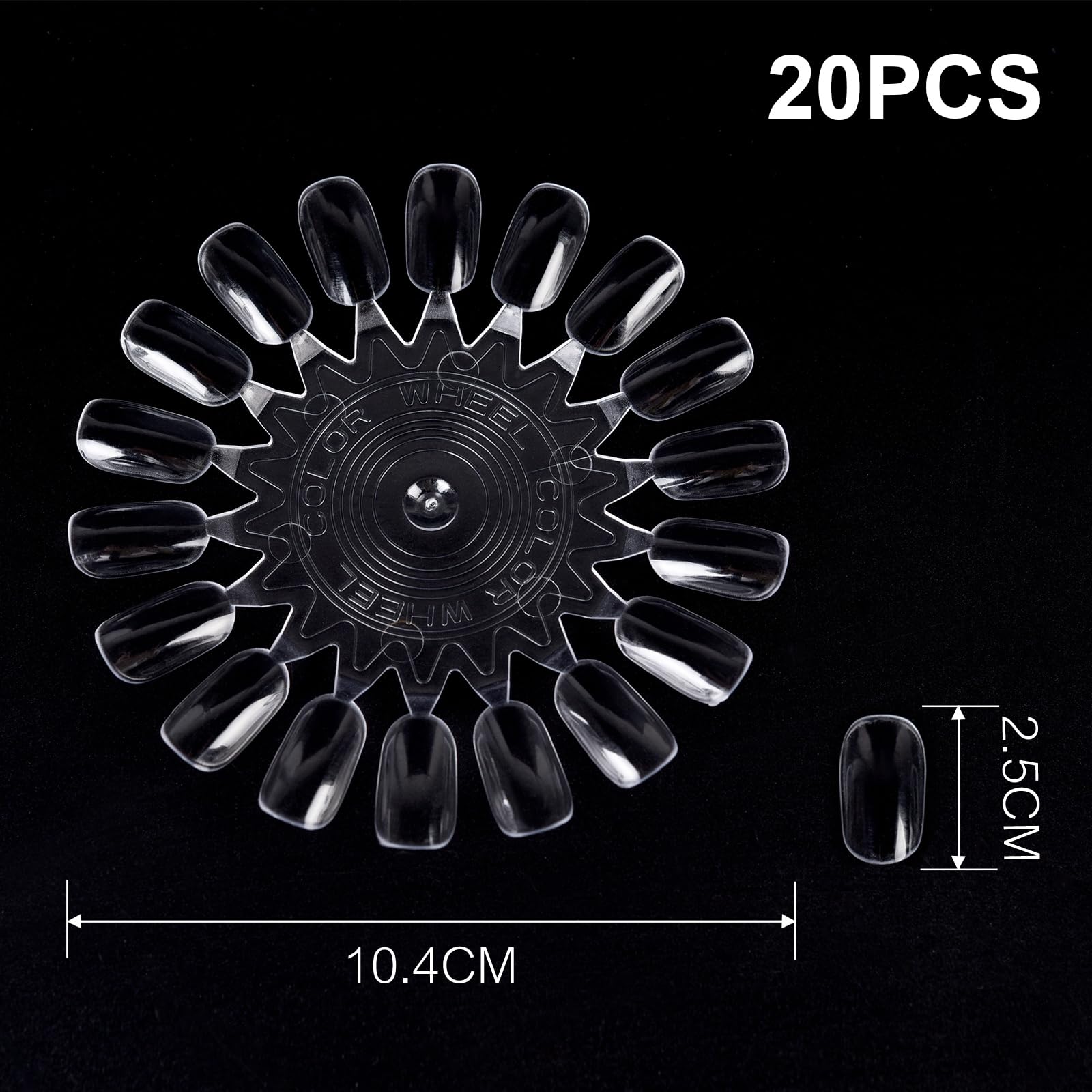 Full set of 360 nail tips on display wheels