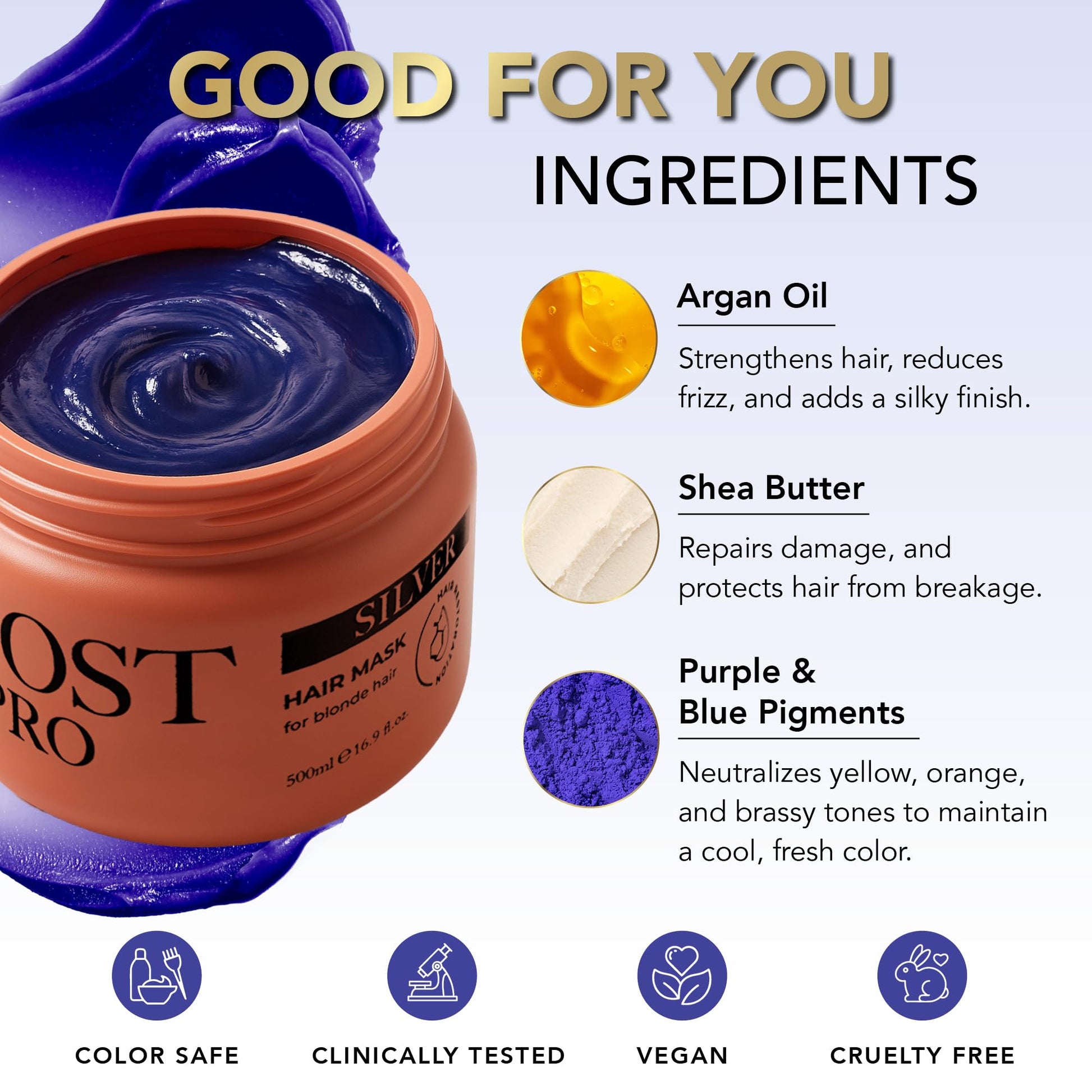 Authentic USA imported purple deep conditioning mask for gray hair