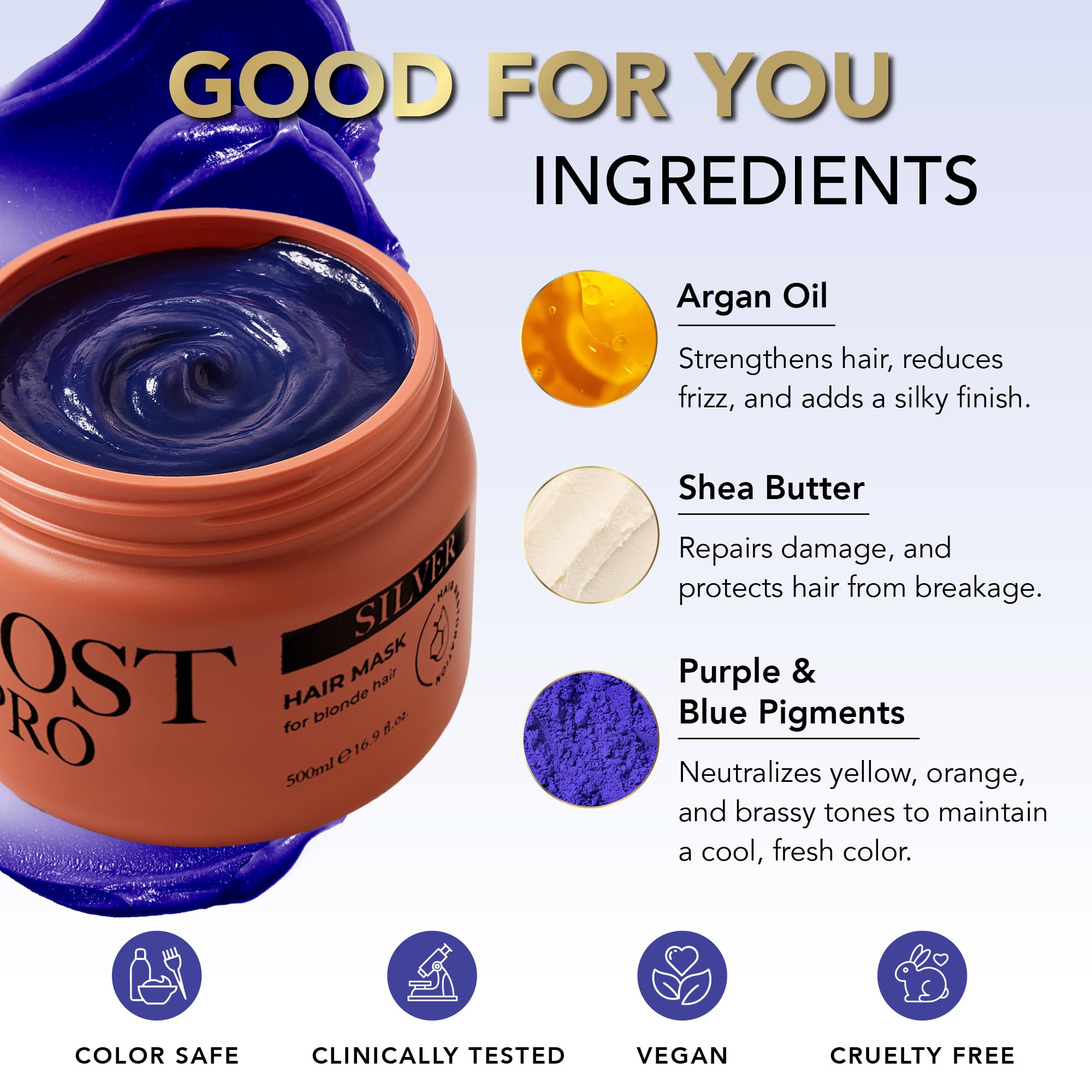 Authentic USA imported purple deep conditioning mask for gray hair