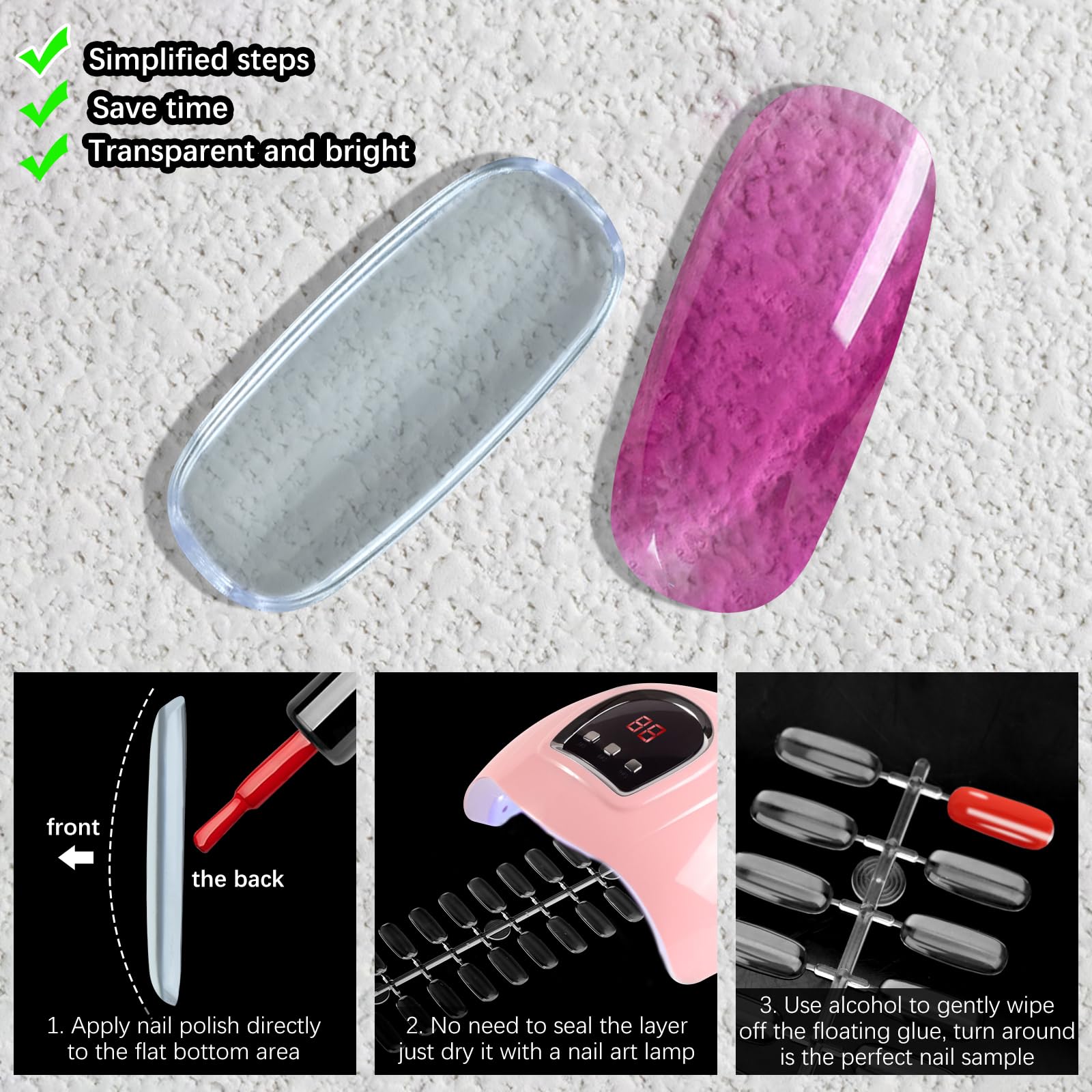 Close up of 360 piece nail display set for beauty professionals
