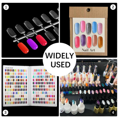 Durable square nail tips arranged for color cataloging