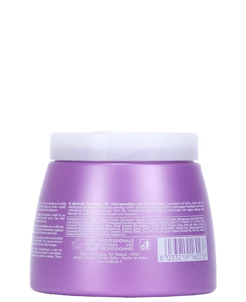 Inebrya Ice Cream Liss Pro 500 milliliters container deep conditioning mask for frizzy hair
