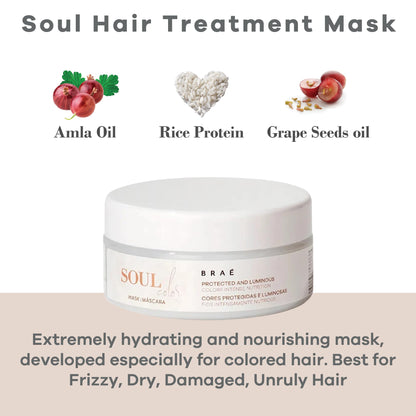 BRAÃ‰ professional color care hair mask jar on white background