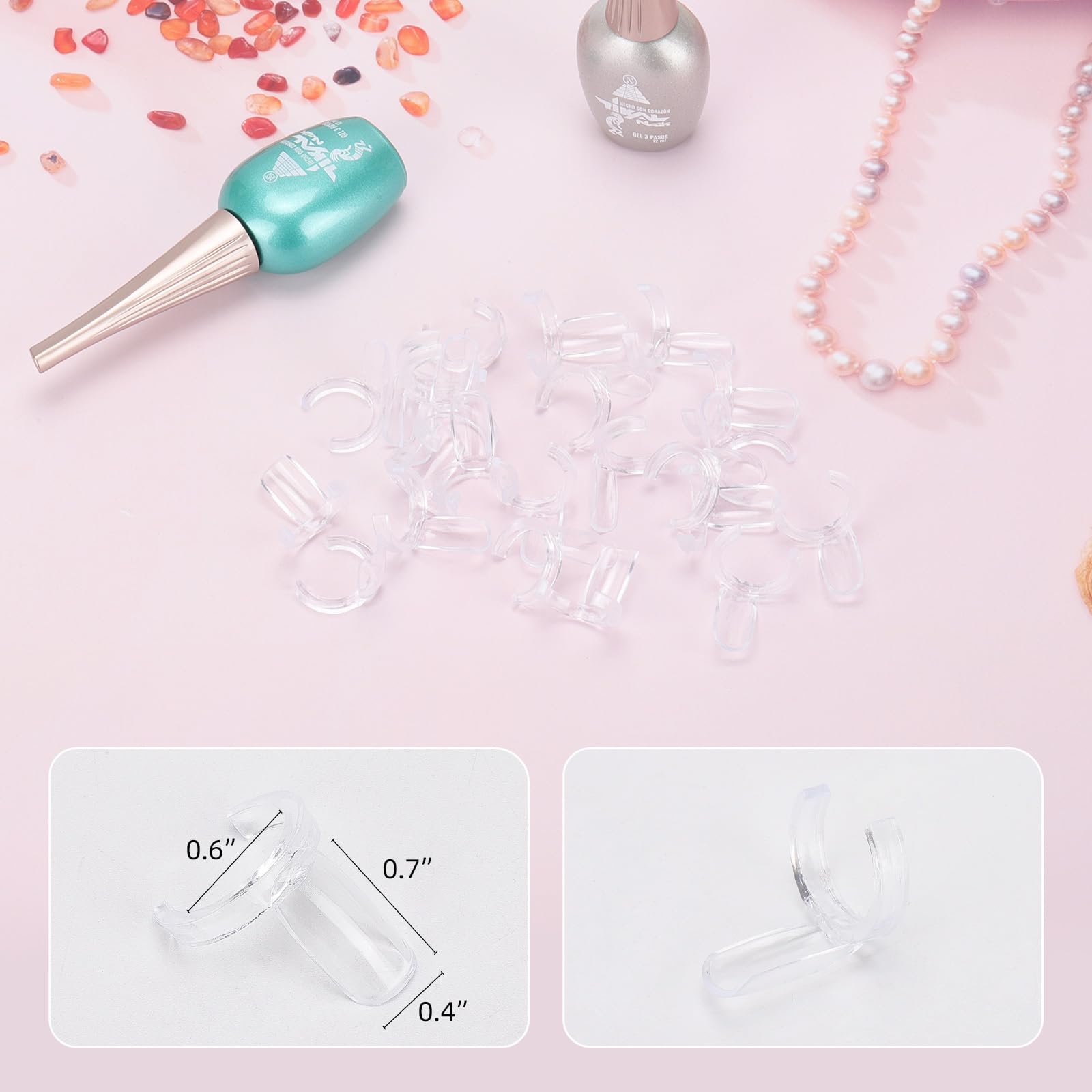 Clear nail color display sticks for professional manicure practice